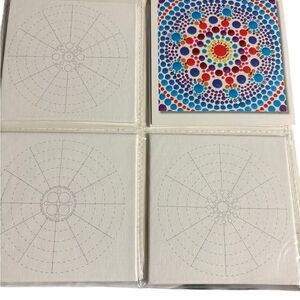 2 Mandala Dot Art Canvas Sets